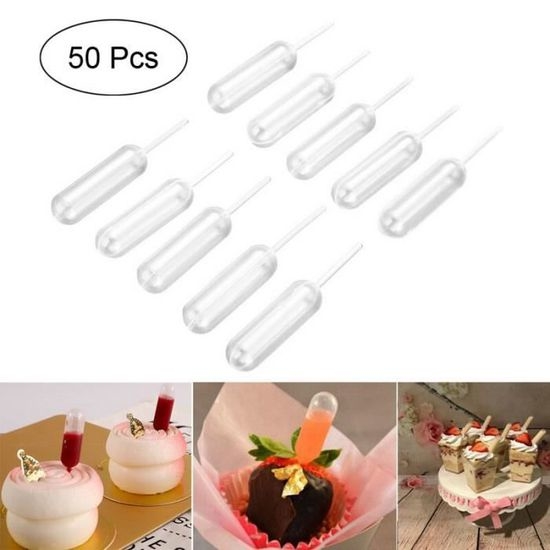 50 Pièces 4 Ml Pipette Pour La Distribution De Confiture (paille) Jetable  En Plastique Pour Gâteau À La Confiture, Mode en ligne