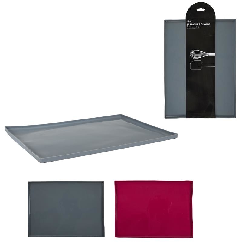 Tapis de cuisson rectangulaire à rebord en silicone idéal pour la