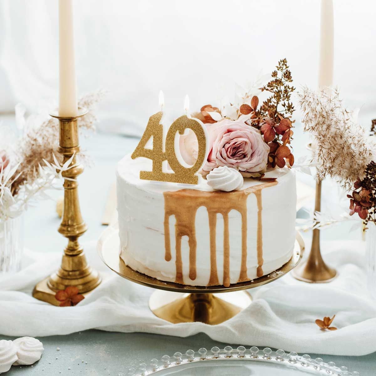 Gateau bougies 40 ans  Bougie anniversaire originale, Idée