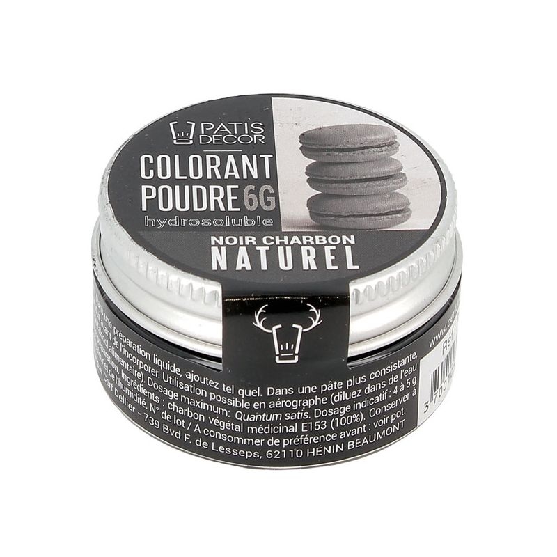 Colorant naturel en poudre noir charbon - 6g