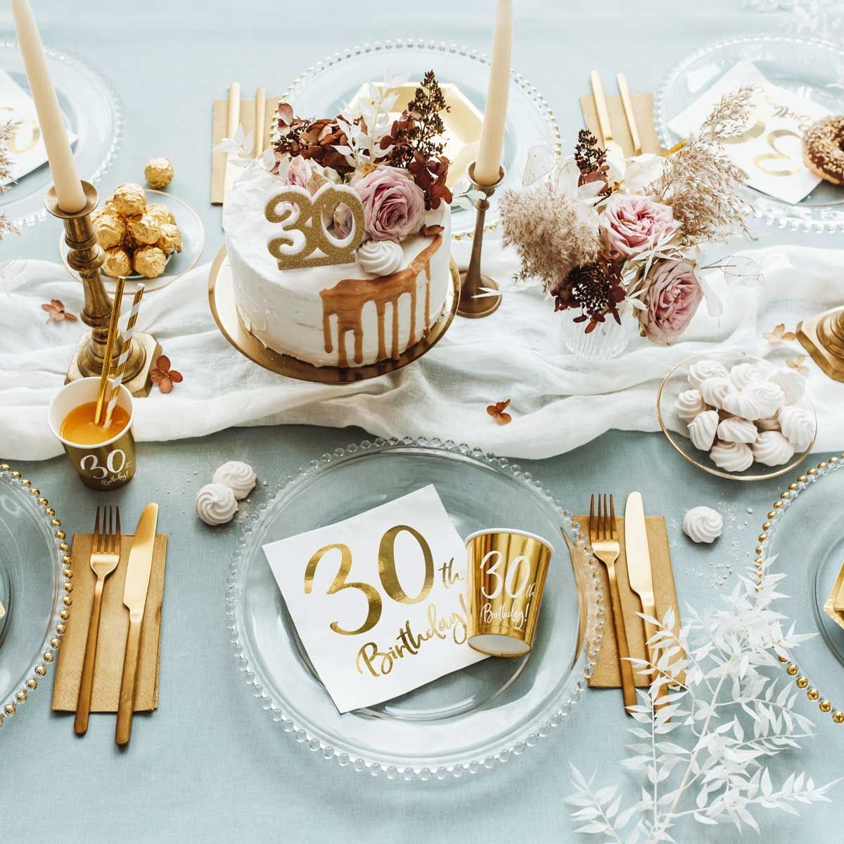 Cake topper 30 ans rose gold - Gateau anniversaire 30 ans